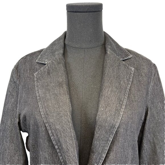 Trixi + Lulu Women's Denim Blazer Size Medium Jacket Dark Academia Preppy Career - Picture 2 of 7